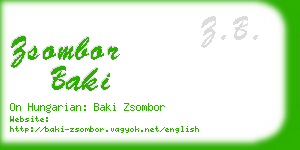 zsombor baki business card